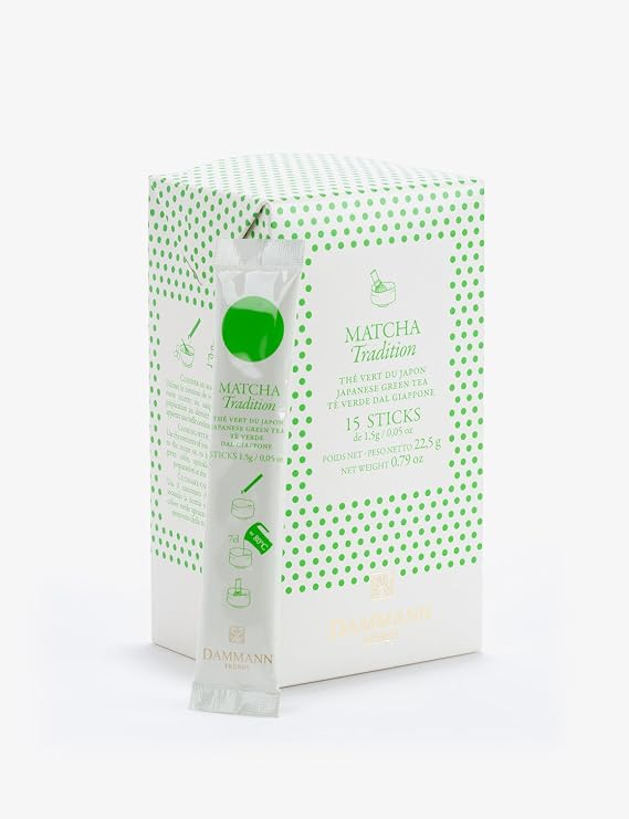Dammann Freres, Matcha Traditional Sticks, Premium Gourmet French Green Tea, 15 Count (Single Pack)