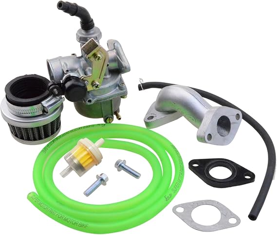 GOOFIT PZ19 19mm Carburetor with Cable Choke Air Filter Carburetor Rebuild Kit Replacement for XR CRF 50cc 70cc 90cc 110cc 125cc Moped ATV Pit Dirt Bike Taotao Sunl Kazuma Green