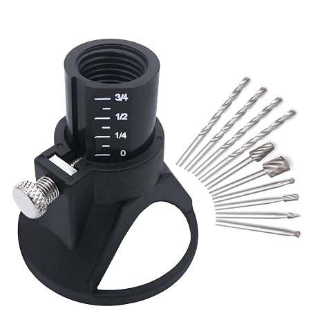 Rotary Multi Tool Cutting Guide Attachment Kit HSS Router Drill Bit Rotary Multi Tool Cutting Guide Attachment Kit Controlled Cutting - 11 Set