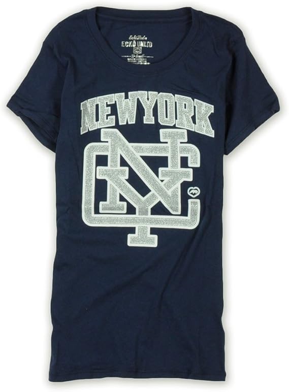 Ecko Unltd. Womens Crew Nk Bling Graphic T-Shirt, Blue, X-Small