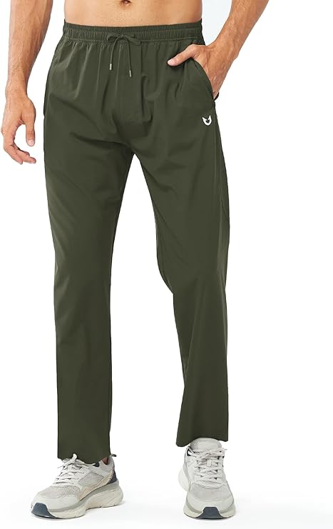 NORTHYARD Men's Joggers Athletic Workout Track Pants Running Gym Training Sweatpants with Zipper Pockets Open Hem