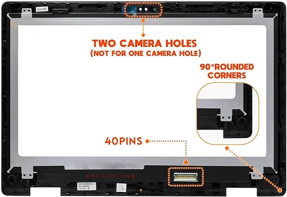 15.6" Replacement for Dell Inspiron 15 7569 i7569 7579 i7579 B156HAB01.0 LP156WF7(SP)(EC) FHD 1920x1080 IPS LCD Display Touch Screen Assembly Digitizer with Bezel(EDP 40Pins Connector)