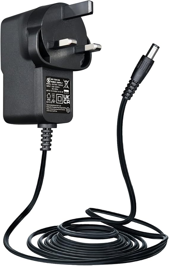 12V 1A/1000mA 3M Extra Long Power Supply Adapter, AC 100-240V to DC 12V 1A 12W Switching Adapter 5.5x2.1mm Wall Plug for LED Strip Lights,Surveillance Cameras,Router and More,UKCA Certified