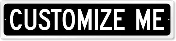 SmartSign Black Custom Street Sign - 4" x 18", Aluminum, Reflective Option, Personalize Your Own Address Sign, Outdoor Metal Sign for Home, Office, Decor, Room, USA-Made