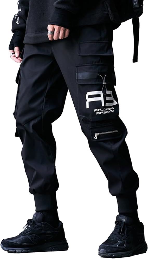 XYXIONGMAO Men's Black Fashion Tactical Streetwear Techwear Joggers Hip Hop Streetwear Sweatpants Cargo Pants for Men