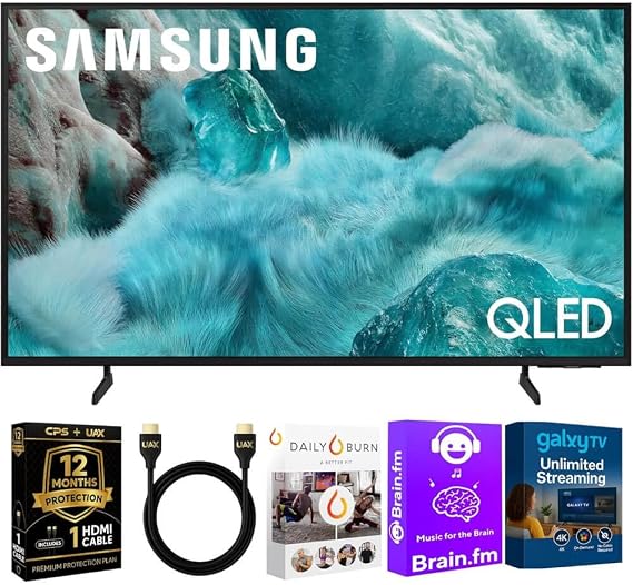 Samsung 65-Inch Q7F Series QLED 4K UHD Smart TV - HDR10+, Alexa Build-in, Bluetooth w/ 12 Month CPS Protection Plan, AUX HDMI Cable, Streaming Bundle