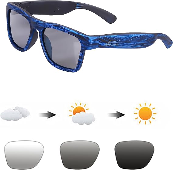 OhO sunshine Bluetooth Audio Sunglasses, Lightweight Open Ear Sport Glasses, 10H Playtime,Water Resistant with Voice Control
