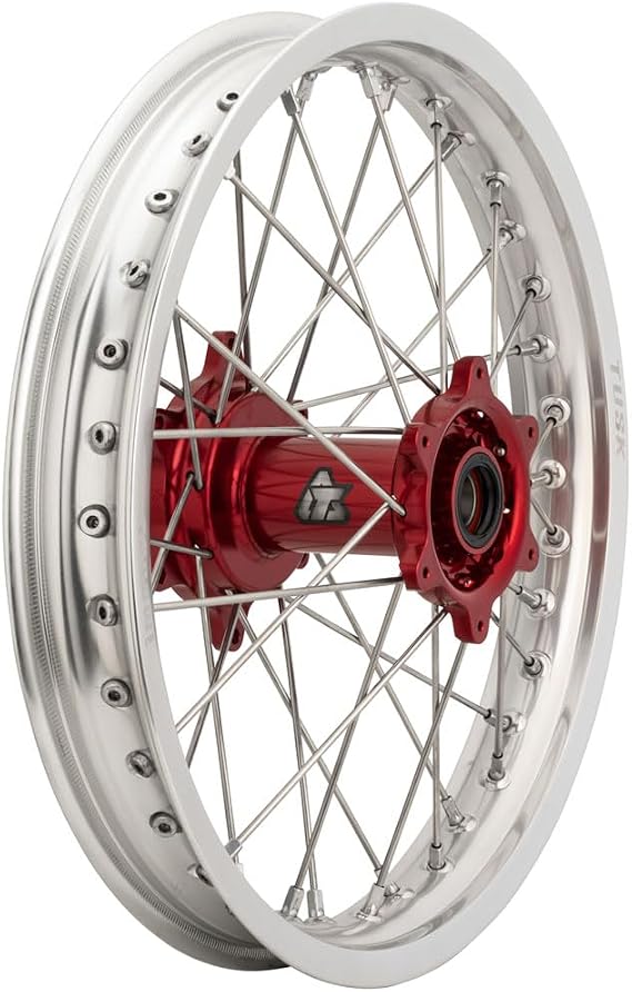 TUSK Impact Complete Wheel - Rear 18 x 2.15 Silver Rim/Silver Spoke/Red Hub for Beta 500 RS Special Edition 2024