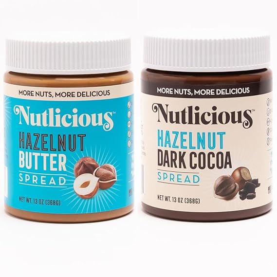 Nutlicious, Hazelnut Butter & Hazelnut Dark Cocoa Spread, made in USA