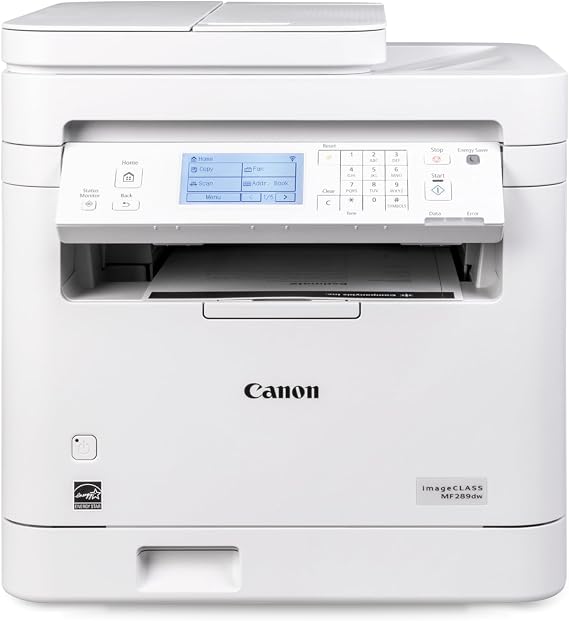 Canon imageCLASS MF289dw - Monochrome, Duplex, Wireless Laser Printer, All-in-One Print, Copy, Scan, Fax, Auto Document Feeder, 35 PPM, White