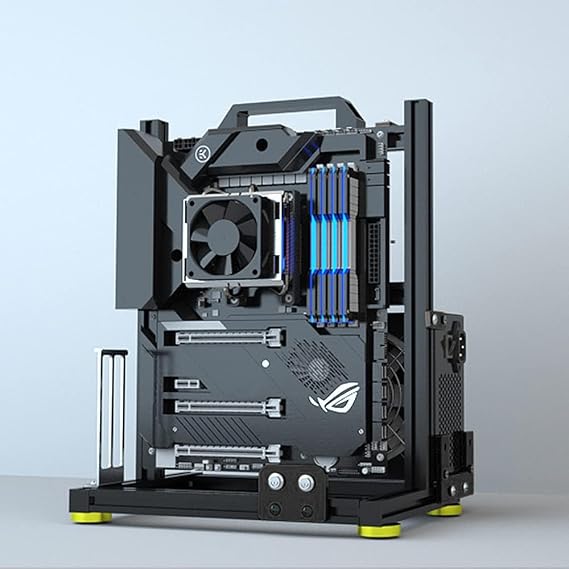 PC Creative Assembly Frame Test Bench,Open Air Frame Case, DIY Computer Motherboard Case Rack, ITX ATX MATX/EATX Open Aluminum Frame Chassis (ATX)