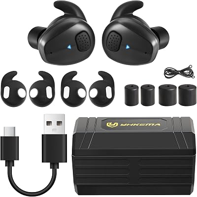 Electronic Shooting Earbuds - Ear Hearing Protection NRR 28dB Bluetooth 5.3 Noise Cancelling & Sound Amplification - Rechargeable Case for Hunting and RangeBlack
