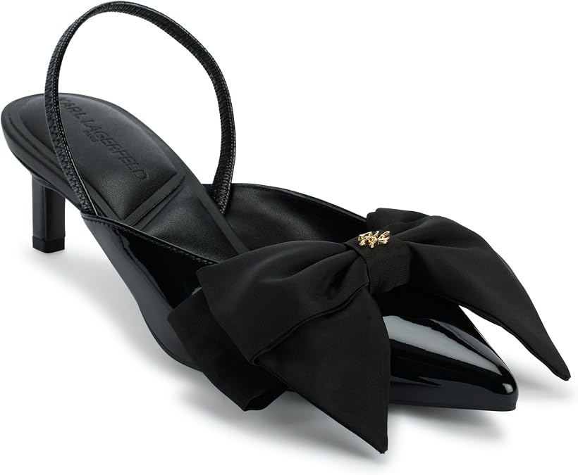 KARL LAGERFELD Women's Sharla Pointed Toe Slingback Pump With Oversized Bow