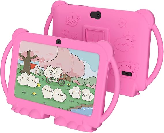 NOVOJOY 7 Inch Kids Tablet for Kids Android Toddler Tablets Children Tablet for Girls Boys with Protective Cover 32GB+4GB WiFi Bluetooth Dual Camera Educationl Games Parental Control Kids Software.