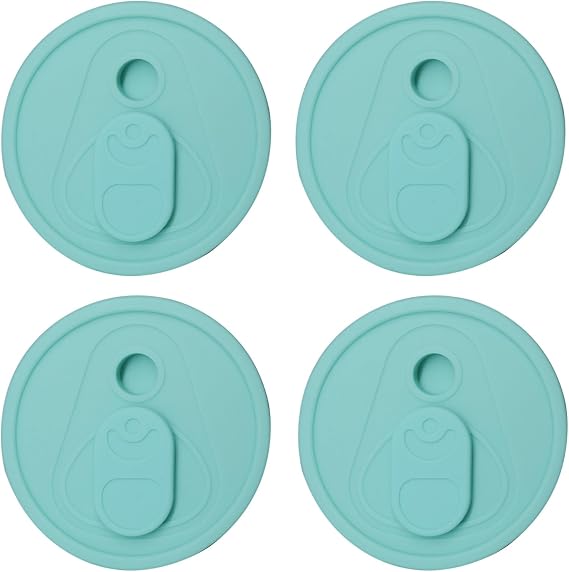 4 Pack Silicone Lids for Glass Cups with Bamboo Lids and Straws, 2.75inch/70mm Silicone Lids for 16OZ 20OZ 24OZ Glass Cups Blue