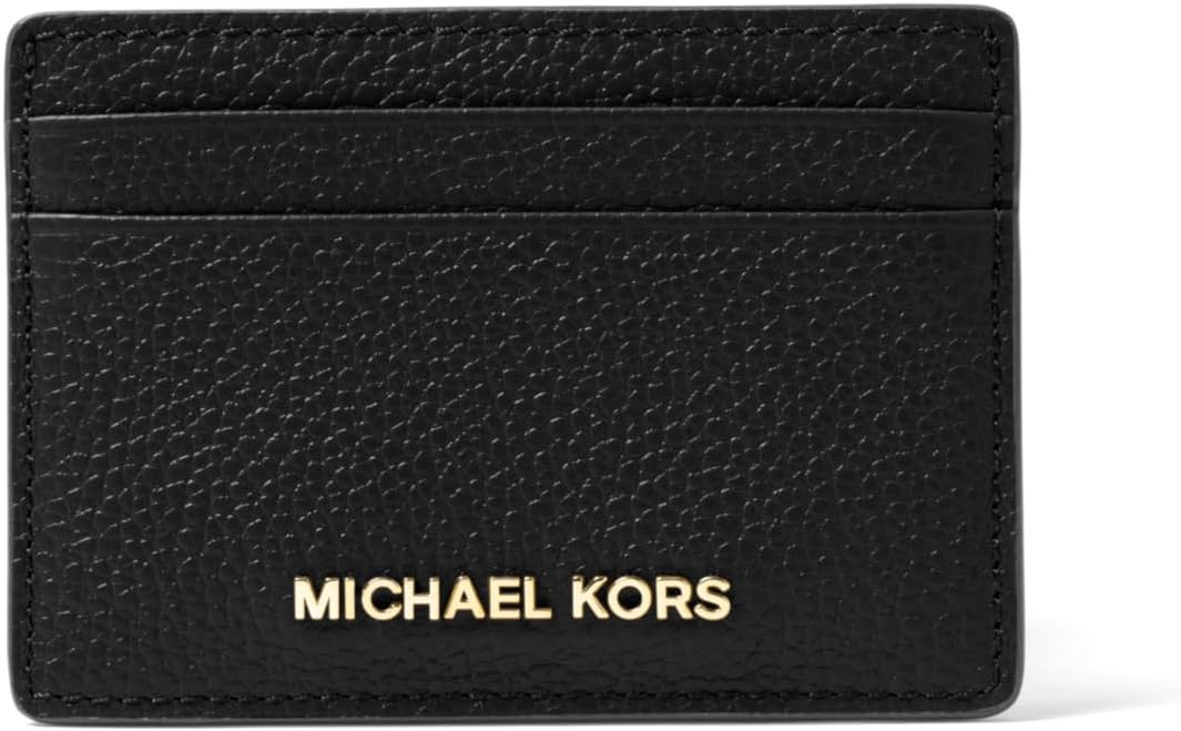 Michael Kors Women's Jet Set Card Holder, Gold-Tone Hardware/Black, One Size