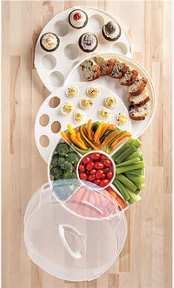 Crazy Chef 6-in-1 Collapsible Cupcake and Cake Carrier with Lid