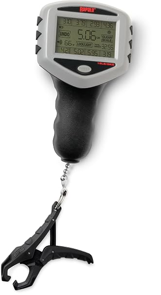Rapala Touch Screen Tourney Scale 15 lb, Digital Fishing Scale with Memory Storage, Water-Resistant Design and Built-in Fish-Friendly Gripper, Includes 8-Piece Culling System