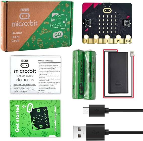 KEYESTUDIO MICROBIT V2.2 GO KIT Microbit v2 Go Accessories for Beginners Programming Micro:bit LED Matrix Sound Light and Temperature Sensor