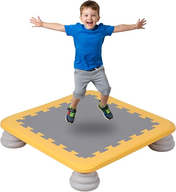 Mini Trampoline for Kids, Rebounder Bouncing Board with Non-Slip Base, Sensory Balance & Bounce Jumping Toy, Gift for 3-12 Boys & Girls Max Load 200 lbs