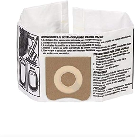 RIDGID 23738 Model High-Efficiency Dust Collection Bags, Size C, Wet Dry Vacuum Filter Bags, 2 Bags