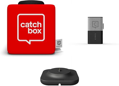 Catchbox Plus Throwable Microphone System with 1 Red Cube, 1 Grey Clip, and 1 Dock