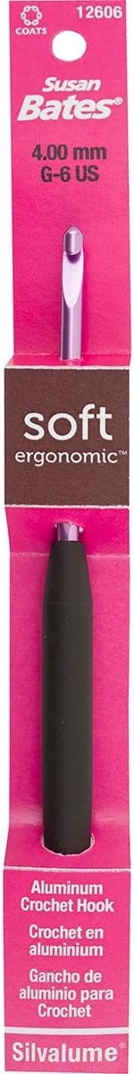 Susan Bates Silvalume Soft Handle Aluminum Hook 5.5 Inches-Size G64 mm