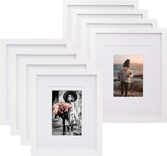 KINLINK 11 x 14 White Frames Set of 4 and 8 x 10 White Frames Set of 4's Bundled Items