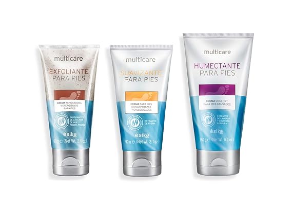 Esika Multicare Exfoliante Para Pies, Suavizante Para Pies y Humectante para Pies