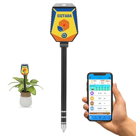 Smart Soil Moisture Meter 8 in 1 pH Salinity Fertility EC Meter