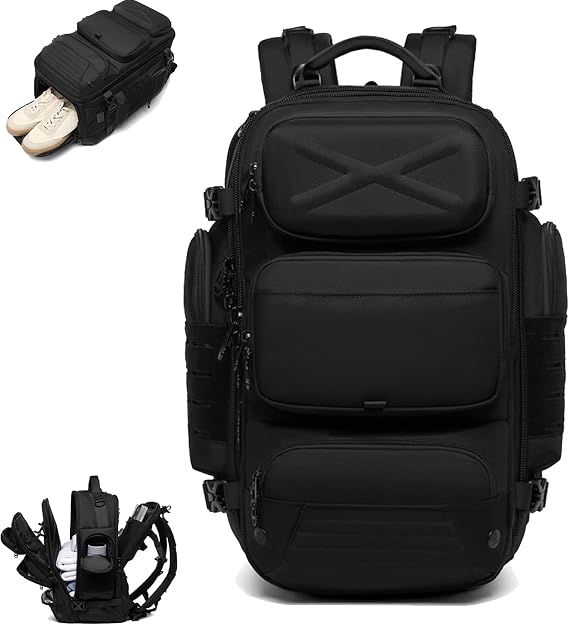 LONGLUAN Travel Backpack for Men,Travel Backpack Islanders for Men,Extra Large Travel Laptop Backpack (Black)