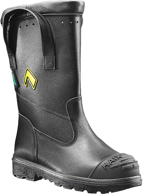 HAIX Fire Hunter USA Women's Waterproof Composite-Toed Firefighting Boots with Anti-Slip Sole and Cushioned Insole