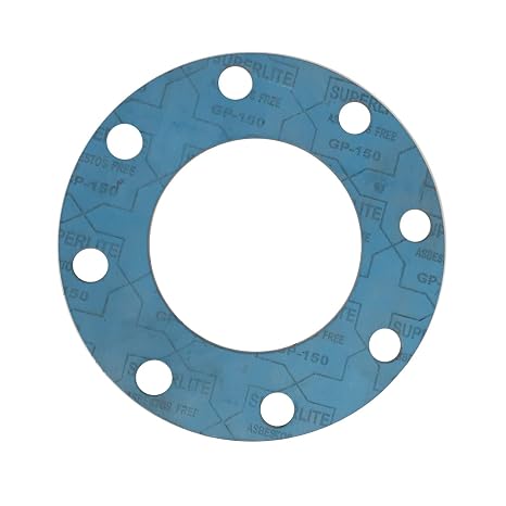 5-Inch Non-Asbestos Fiber Flange Gasket Full Face, High Temperature & Chemical Resistant Compatible with PVC & Metal Flanges, ANSI Class 150-2 Pack
