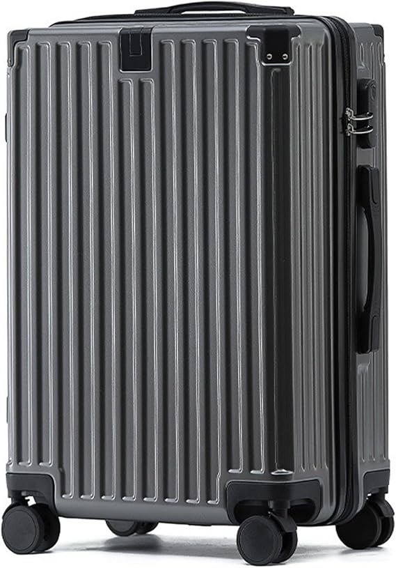Aluminum Frame Luggage with Zipper, Sturdy, Thick and Durable Suitcase, Men's 24 Inch Travel Boarding Password Box,Grey,20in