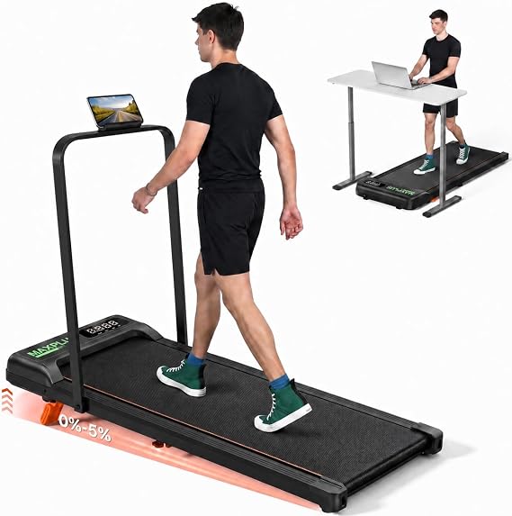 Portable Walking Pad with Incline, Under Desk Walking Pad Treadmill for Home Small Office, 3.0HP 350lbs Capacity Mini Compact Walking Jogging Running Machine with Remote Control and LED Display
