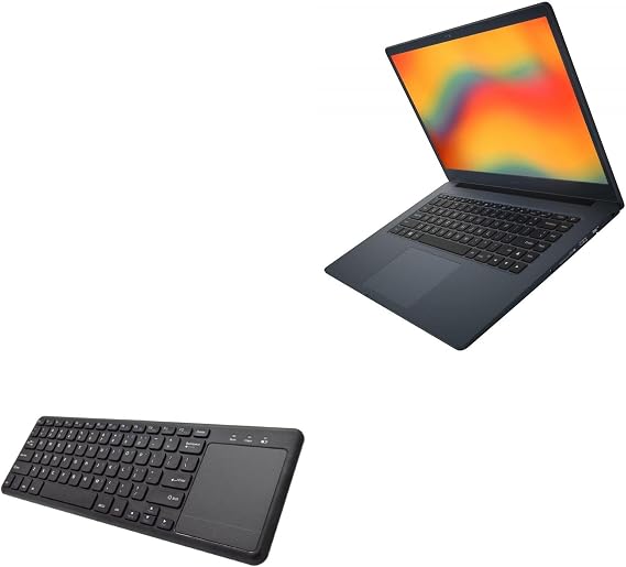 BoxWave Keyboard Compatible with Xiaomi RedmiBook 15 - MediaOne Keyboard with TouchPad, USB Fullsize PC Wireless TrackPad - Jet Black