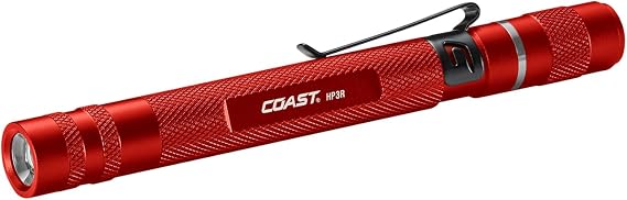 Coast HP3R 500 Lumen Rechargeable LED Penlight with Twist Focus, Red