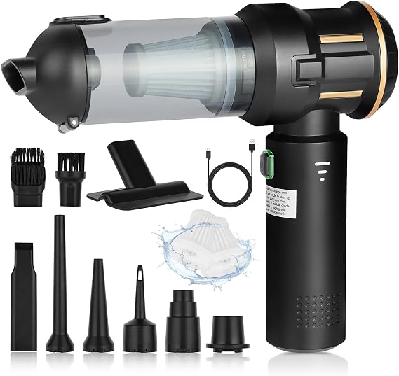 Handstaubsauger 4-in-1 Multifunktions-Akku-Staubsauger 16000 Pa tragbarer Autostaubsauger Mini-Staubsauger mit bürstenlosem Motor für Zuhause Haustiere Küche und Auto