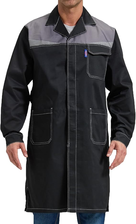Mechanic Lab Coat for Men Workshop Long Coat Warehouse Work Smocks Shop Coats