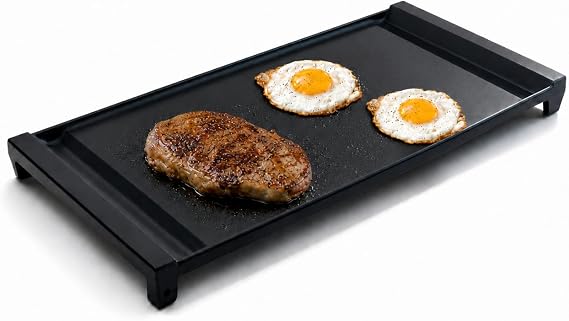 WB31X24738 Cast Iron Griddle Replacement for GE Gas Stove Range Cooktop | WB31X49806 19.5 x 9.5 in Center Griddle, Nitrided and Vegetable Oil Seasoned for Select GE Gas Ranges and Cooktops