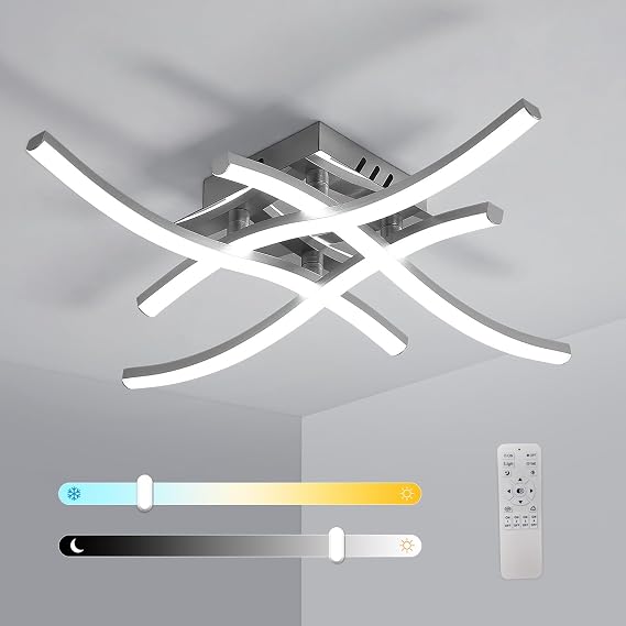 LED Ceiling Light Dimmable 28W Bedroom Ceiling Lamp Remote [Energy Class E]