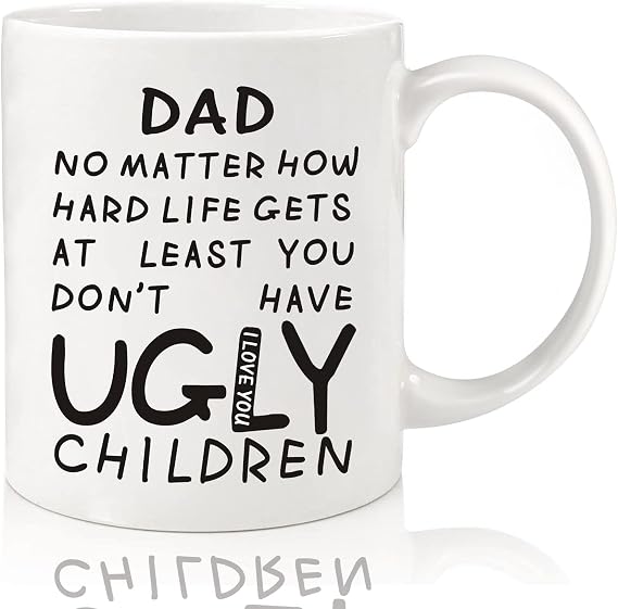 Fathers Day Dad Gifts 11oz Funny Coffee Mug for Dad from Daughter Son Wife | Unique Ceramic Cup Printed on Both Sides Personalized Christmas Birthday Fathers Day Presents for Dad Husband Stepfather