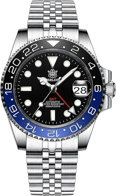 Steeldive SD1993, GMT, Black and Blue, NH34, Sapphire, Lume, 300m Diver, Diving, BNIB