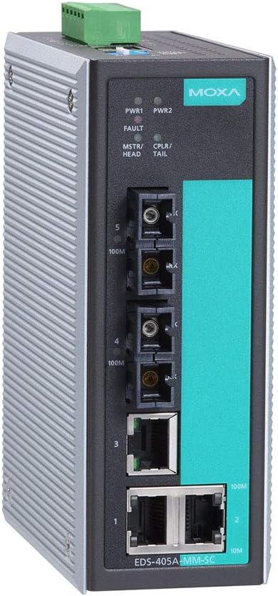 EDS-405A-SS-SC-T , Entry-Level Managed Ethernet Switch with 3 10/100BaseT(X) Ports , and 2 100BaseFX Single-Mode Ports with SC connectors ,40 to 75C Operating Temperature ( Moxa )