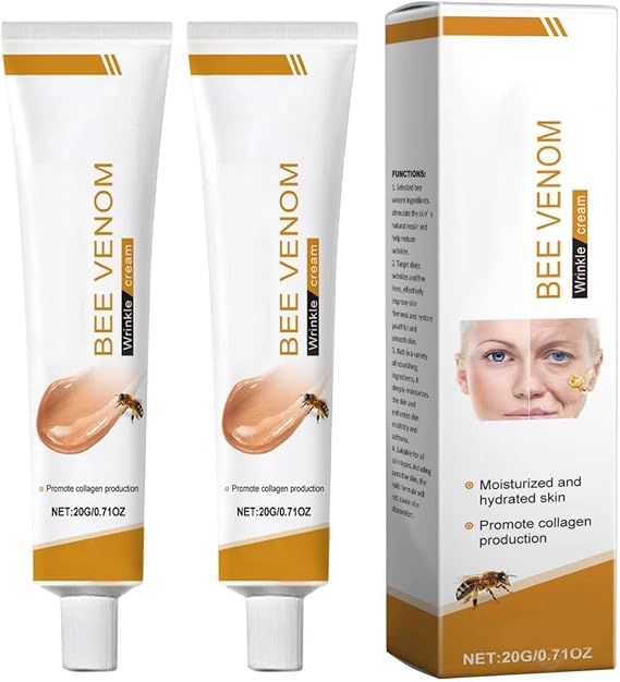 Bee Venom Cream, Wrinkle Removal & Firming, Anti Aging Face Cream for Skin Firming, Face Moisturiser for Dry Skin for All Skin Type, Anti-Aging Bee Venom, Face Cream Moisturiser (2Pc)