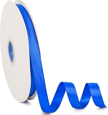 Double Face Blue Satin Ribbon 58 inch X 100 Yards, Craft Fabric Ribbon Polyester Ribbons for Gift Wrapping, Wedding, Bow Making, Wreath, Holiday Decoration, DIY Sewing Blue
