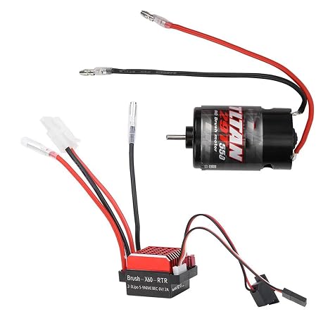 550 Brushed Motor 360A Brushed Electronic Speed Controller ESC Fit for 1/10 RC Car 12T