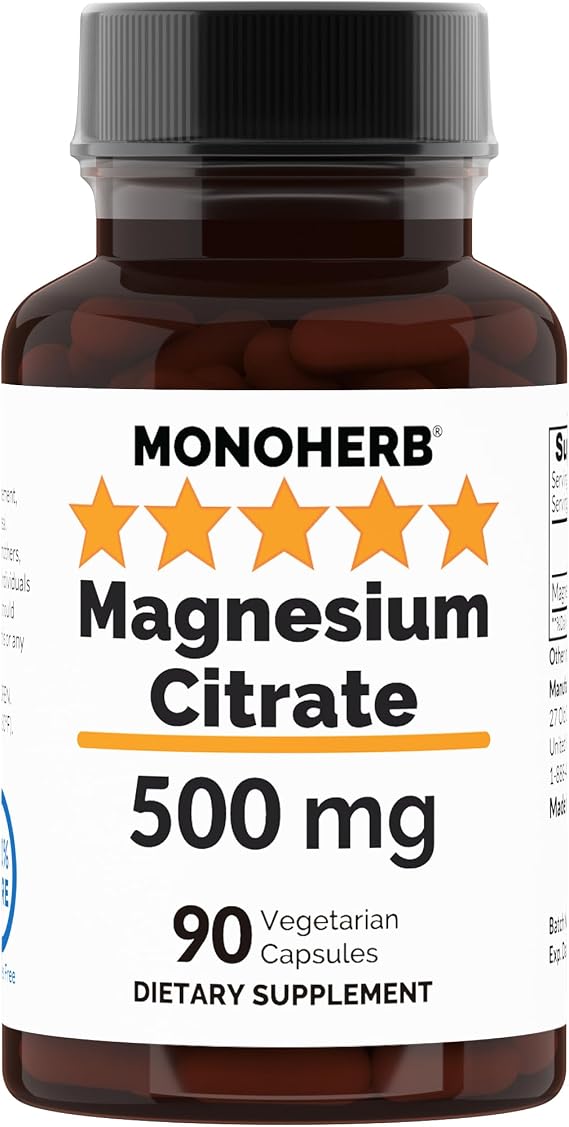 Magnesium Citrate 500 mg, 90 Vegan Capsules