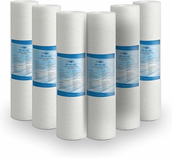 Sediment Filter Water Filter Melt Blown Filter 10 Inch 1 Micron in Polypropylene Removes Sand Rust Particles and Floating Contaminants Up to 1 Micron 6 Pieces