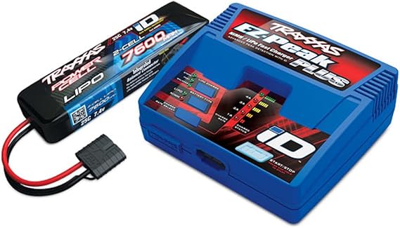Traxxas 2995 RC Car and Truck 7600mAh 7.4 Volt 2 Cell Performance LiPo Battery and EZ Peak Charger Completer Pack